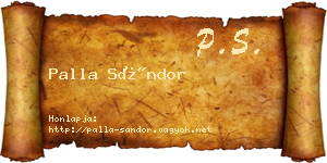 Palla Sándor névjegykártya