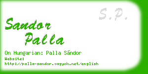 sandor palla business card